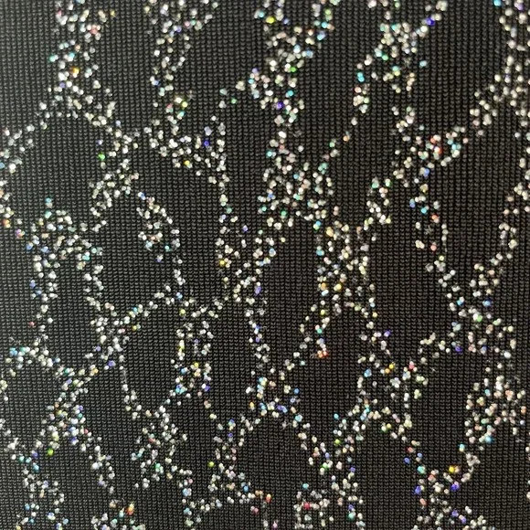 Vintage Geneva Sleeveless Glitter Top Stretch High Slit Mandarin Collar Small - Picture 9 of 16